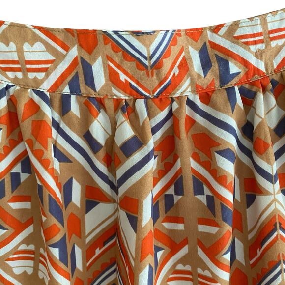 Anthropologie EMMALEE Skirt Aztec Print Size L Exposed Zipper Lined Southwestern - Picture 5 of 9